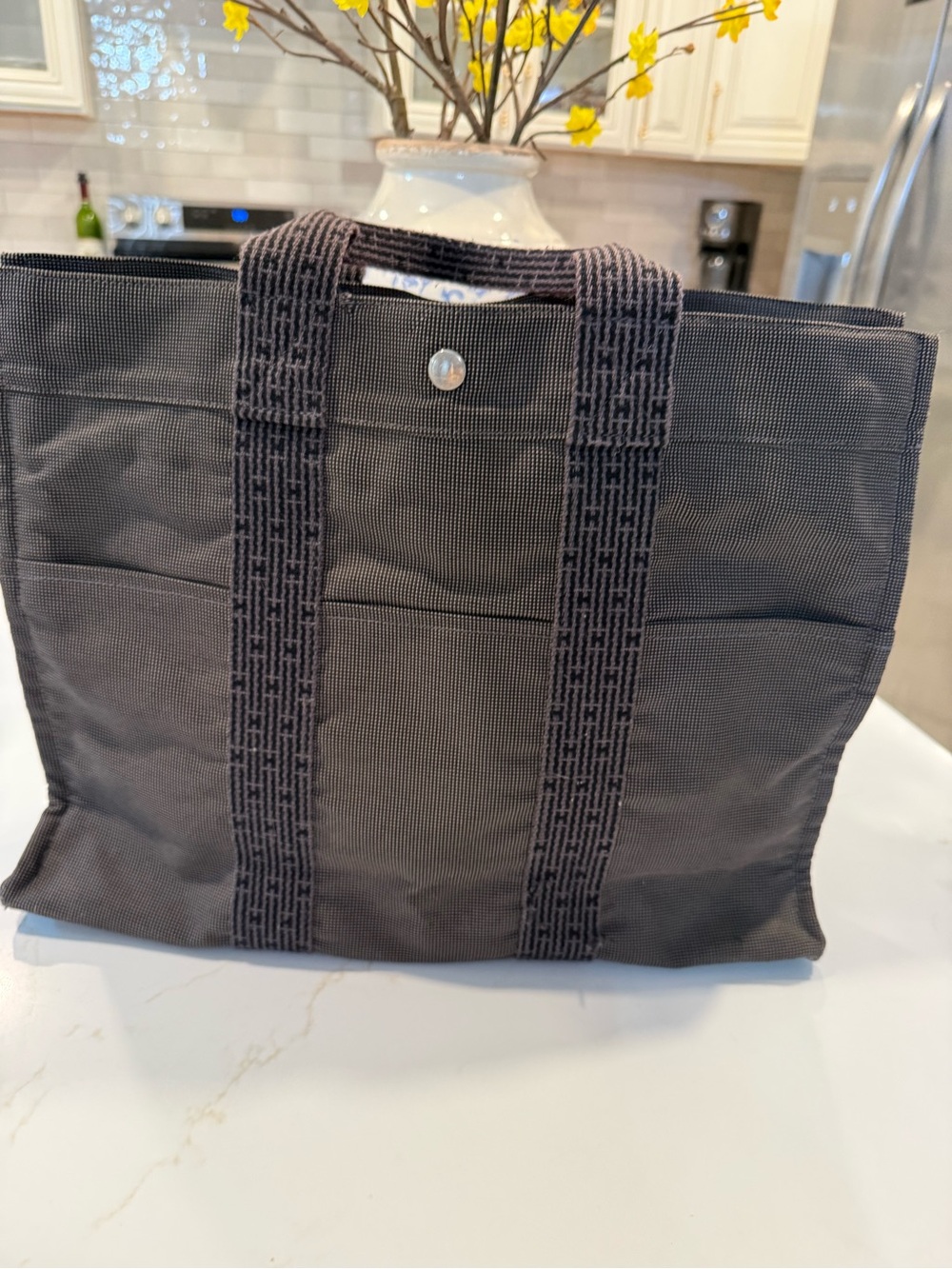 Hermès grey Canvas Tote Bag - Picture 6 of 6